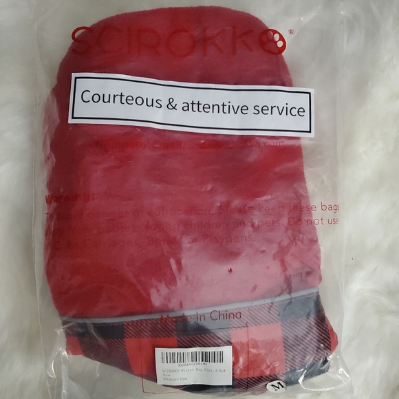 NWT SCIROKKO Red Plaid Polar Fleece Dog Vest Winter Warm Coat Reversible Jacket - Picture 8 of 9